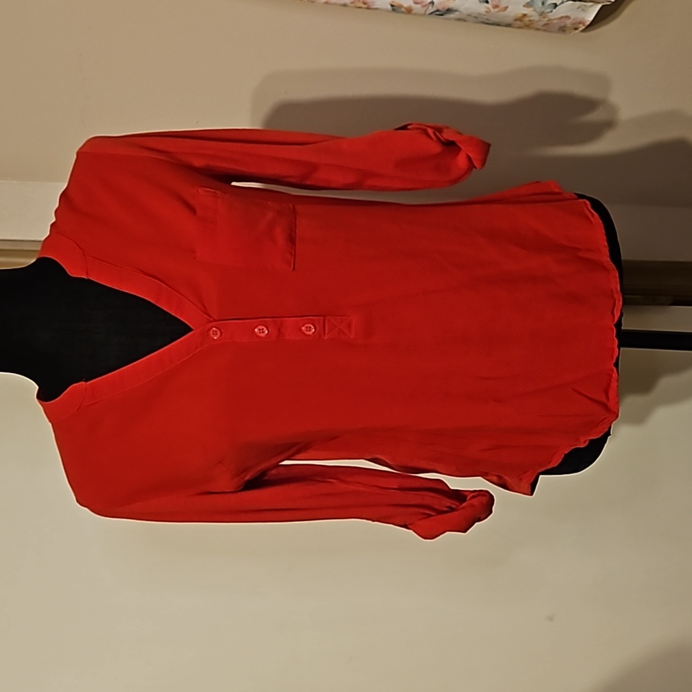 Merino size S beautiful Red Blouse, perfect for fall